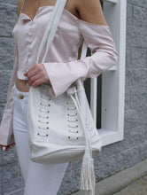 White Shoelace Bucket Bag | Claire de Lune Boutique