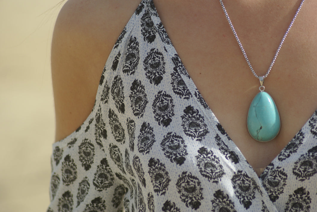 Turquoise Teardrop Necklace | Claire de Lune Boutique