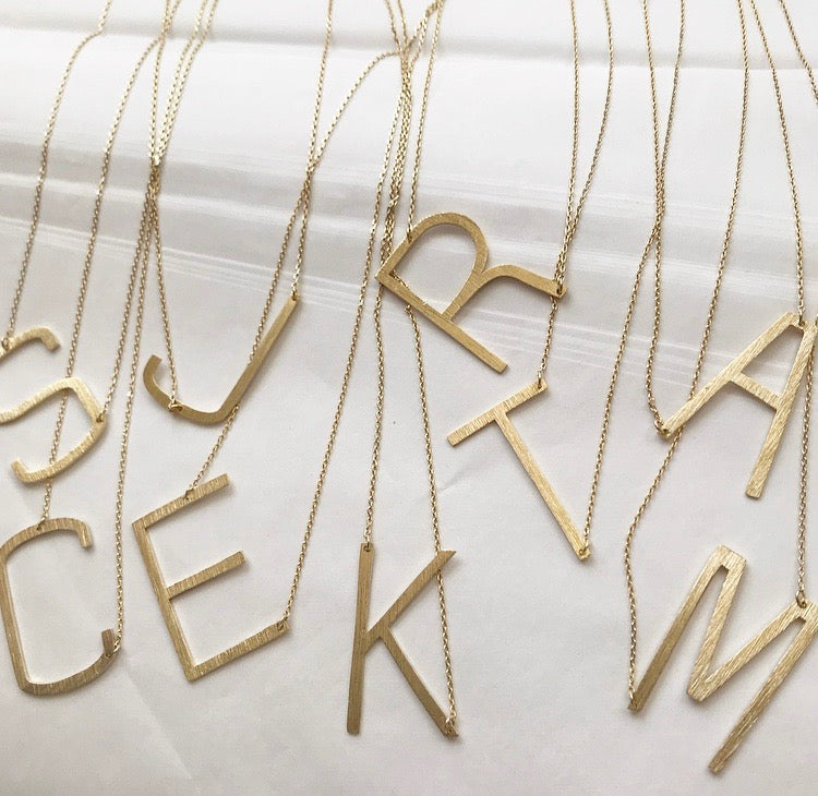 Oversized Initial Letter Necklace | Claire de Lune Boutique